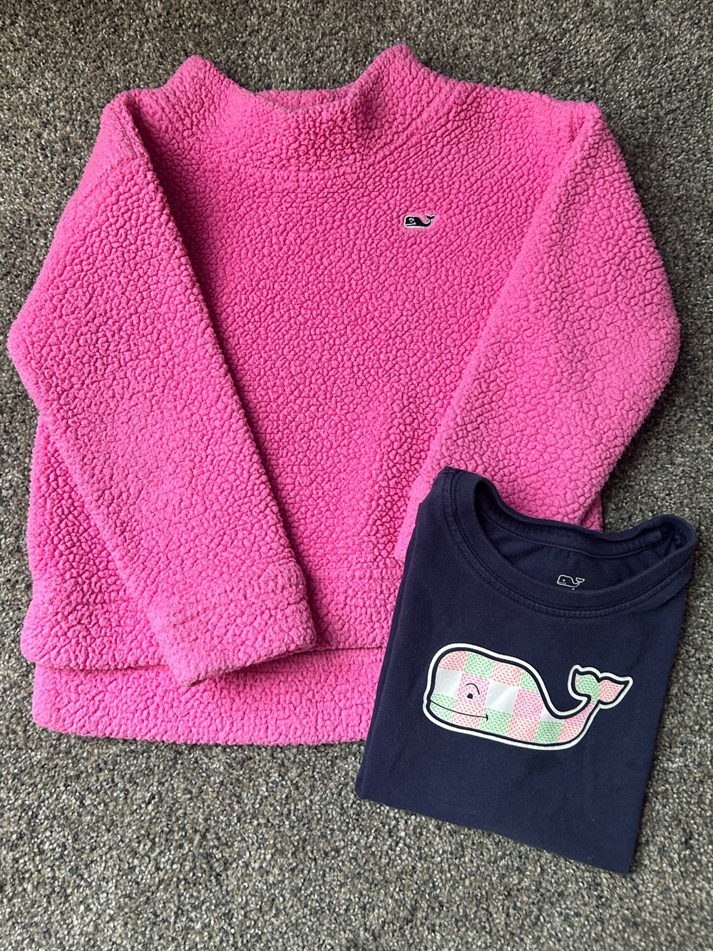 Vineyard Vines Pink Sherpa Pullover with Short Sleeve TShirt Bunde